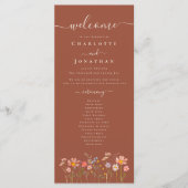 Menu Boho Fall Wildflower Terracotta Wedding Ceremony (Devant)