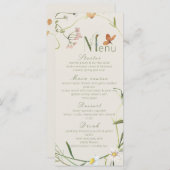 Menu Boho Fleur sauvage Bee Beige Fête des mariées (Devant / Derrière)