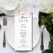 Menu Boho Fleur sauvage couleur neutre Mariage