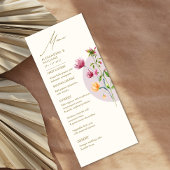 Menu Boho Fleur sauvage de printemps unique Mariage Whi