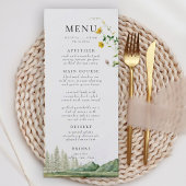 Menu Boho Fleur sauvage Forest Rustic Mountain Mariage
