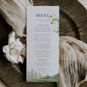 Menu Boho Fleur sauvage Forest Rustic Mountain Mariage