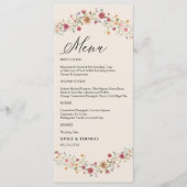 Menu Boho Fleur sauvage Mariage (Devant)