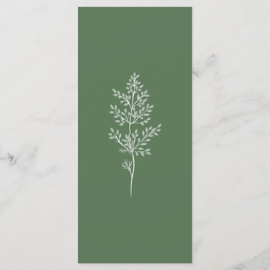 Menu Boho Fleur sauvage moderne Mariage aquarelle (Dos)