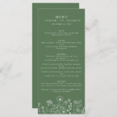 Menu Boho Fleur sauvage moderne Mariage aquarelle (Devant / Derrière)