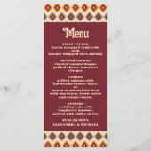 Menu Boho Floral Mariage occidental (Dos)
