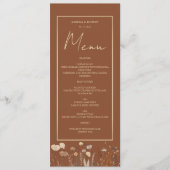 Menu Boho Floral Terracotta Mariage (Devant)