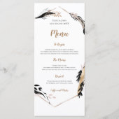 Menu Boho Gold et Black Feather Feuilles   de cadre Mar (Devant)
