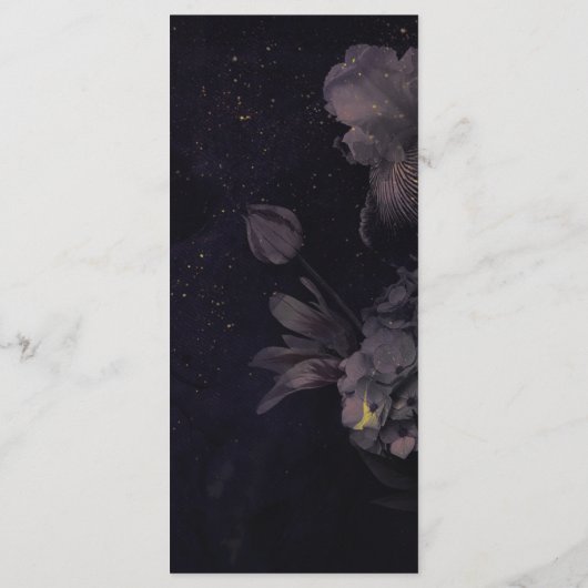 Menu Boho gothique violet Mariage d'aquarelle florale (Dos)