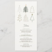 Menu Boho Green Christmas Trees Fête de Noël (Devant)