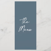 Menu Boho Marina Bleu Mariage Floral Dessiné à la Main (Dos)