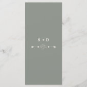 Menu Boho minimal Élégant Sage Vert Simple Mariage (Dos)