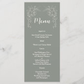Menu Boho minimal Élégant Sage Vert Simple Mariage (Devant)