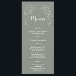 Menu Boho minimal Élégant Sage Vert Simple Mariage<br><div class="desc">Design élégant avec des fleurs vert sauge,  calligraphie moderne; sur les initiales arrière et le séparateur floral sur arrière - plan vert sauge. Utilisez l'outil Personnaliser pour ajouter vos informations,  modifier les couleurs. Les articles correspondants peuvent être trouvés dans ma collection Boho Sage Green.</div>
