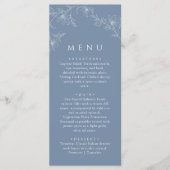 Menu Boho Minimalist Dusty Blue Wedding Dinner (Devant)