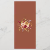 Menu Boho Moderne Burange Terracotta Mariage Floral (Dos)