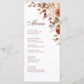 Menu Boho Moderne Burange Terracotta Mariage Floral (Devant)