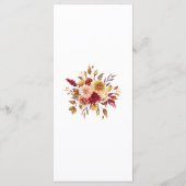 Menu Boho Moderne Orange Brûlé Terracotta Fleurs Mariag (Dos)