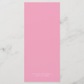 Menu Boho Moon Crystals Plumes rose Fleurs Mariage (Dos)