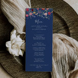Menu Boho Multicolor Dîner Fleur sauvage<br><div class="desc">Cette carte à la carte de dîner fleur sauvage multicolore boho est parfaite pour un mariage rustique. Le design se compose d'un assortiment multicolore de fleurs sauvages roses, rousses, violettes, jaunes, blanches, violettes, rouges, bordeaux. Ce menu peut être utilisé pour une réception de mariage, un dîner de répétition, une douche...</div>