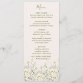 Menu Boho Neutral Blanc Aquarelle Fleur sauvage Mariage (Dos)