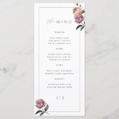 Menu Boho Neutre Violet Floral Mariage (Devant)