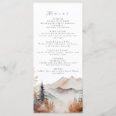 Menu Boho Outdoor Mountain Mariage (Devant)