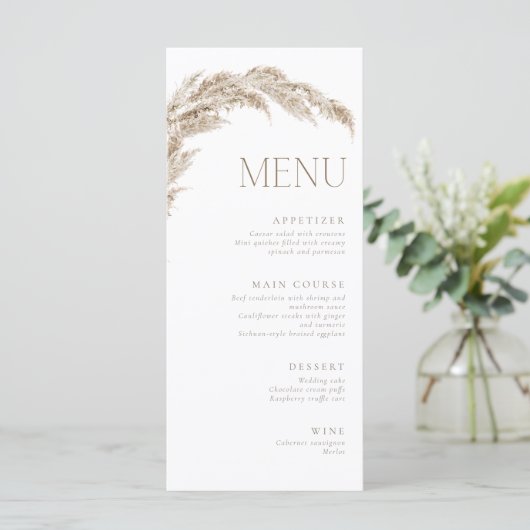 Menu Boho Pampas Grass (Debout devant)