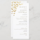 Menu Boho Papillon Or Elegant Fête des mariées simple (Devant / Derrière)