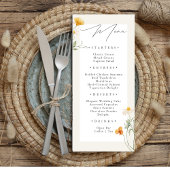 Menu Boho Printemps Fleur sauvage Botanical Garden Wedd