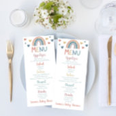 Menu Boho Rainbow Baby shower
