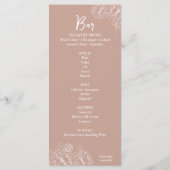 Menu Boho Rose Boho Rose Boho à deux côtés Boisson Mari (Dos)