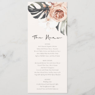 MENU BOHO RUST MONSTRERA MARIAGE FLORAL WATERCOLOR