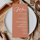 Menu Boho Rust Terracotta Mariage