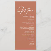 Menu Boho Rust Terracotta Mariage (Devant)