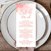 Menu Boho rustique aquarelle Mariage en terre cuite
