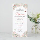 Menu Boho Sage Green Blush Pink Royal Quinceañera (Debout devant)