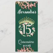 Menu Boho Sage Green et Rose Quinceañera (Devant)