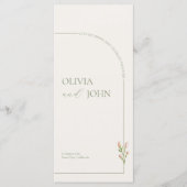 Menu Boho Sage Green & Linen Arches Minimalist Wedding (Devant)