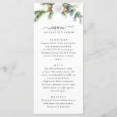 Menu Boho Script hiver verdure Mariage À feuillage pers (Devant)