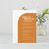 Menu Boho Serif Texte Minimal Bridal Brunch Menu (Debout devant)