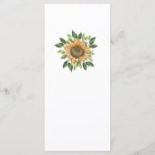 Menu Boho Sunflower Rustique Fleur sauvage Mariage plat (Dos)