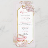 Menu Boho Tea Party Vintage (Devant / Derrière)