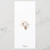 Menu Boho Terracotta Beige Pampas Grass Mariage Floral (Dos)
