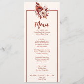 Menu Boho Terracotta Dîner d'automne Bouquet floral Mar (Devant)