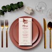 Menu Boho Terracotta Dîner d'automne Bouquet floral Mar