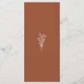 Menu Boho Terracotta Orange Brûlé Mariage Rustique (Dos)