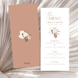 Menu Boho Terracotta Pampas Brown Mariage Floral Grass<br><div class="desc">Présentant notre Boho Terracotta Brown Pampas Grass Floral Mariage Menu, un mélange captivant de charme bohème et d'élégance rustique. Admirez l'allure fantaisiste de l'herbe de pampas et des orchidées blanches délicates, sur fond de blanc et de marron en terre cuite, pour une célébration d'inspiration botanique qui saisit l'essence de la...</div>