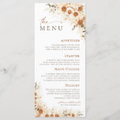 Menu Boho Terracotta Pampas Grass Mariage Floral (Devant)