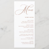 Menu Boho Terracotta Whimsical Calligraphie Mariage (Devant)